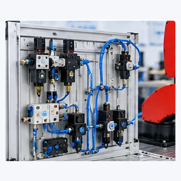 Robot external pneumatic cylinder control training