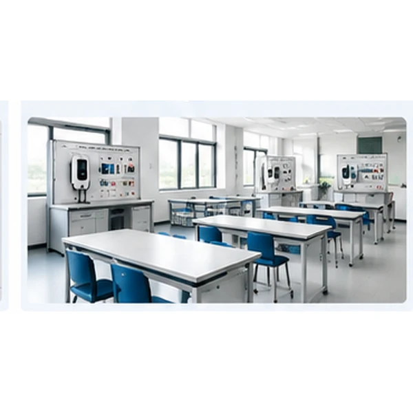 EV charging station training equipment in a laboratory