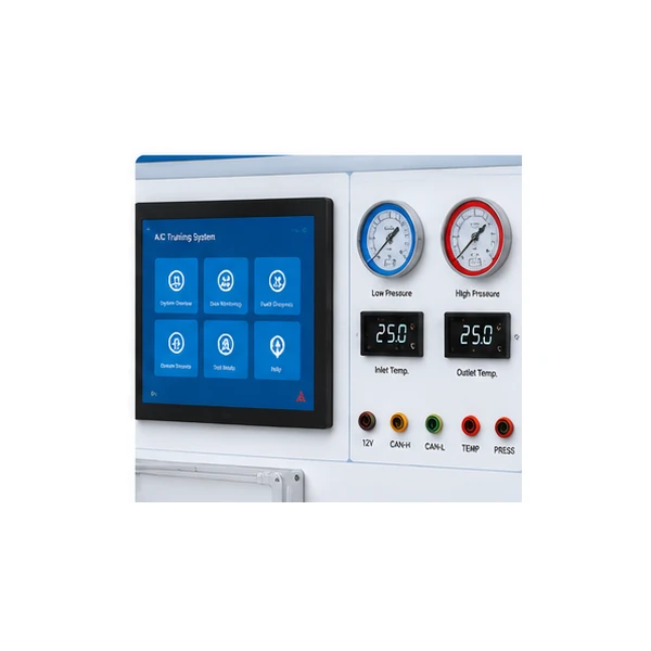 Interactive HVAC training touchscreen, gauges and measurement controls